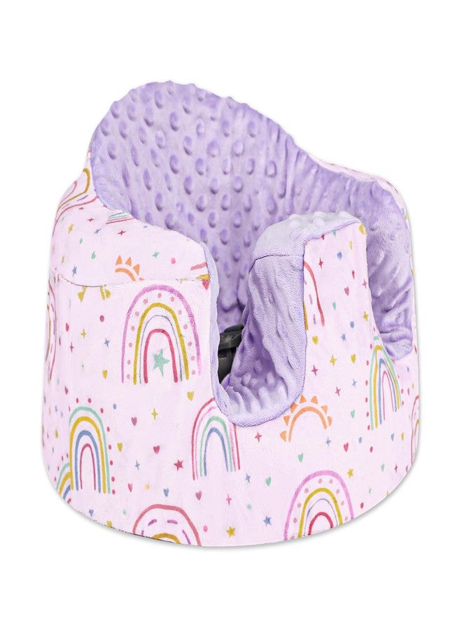 DAYEEBALL Seat Cover Compatible with Bumbo Seat, Soft and Breathable Baby Floor Seat Cover for Baby Boy & Girl (Cover Only), Purple Love and Rainbow - Image 1